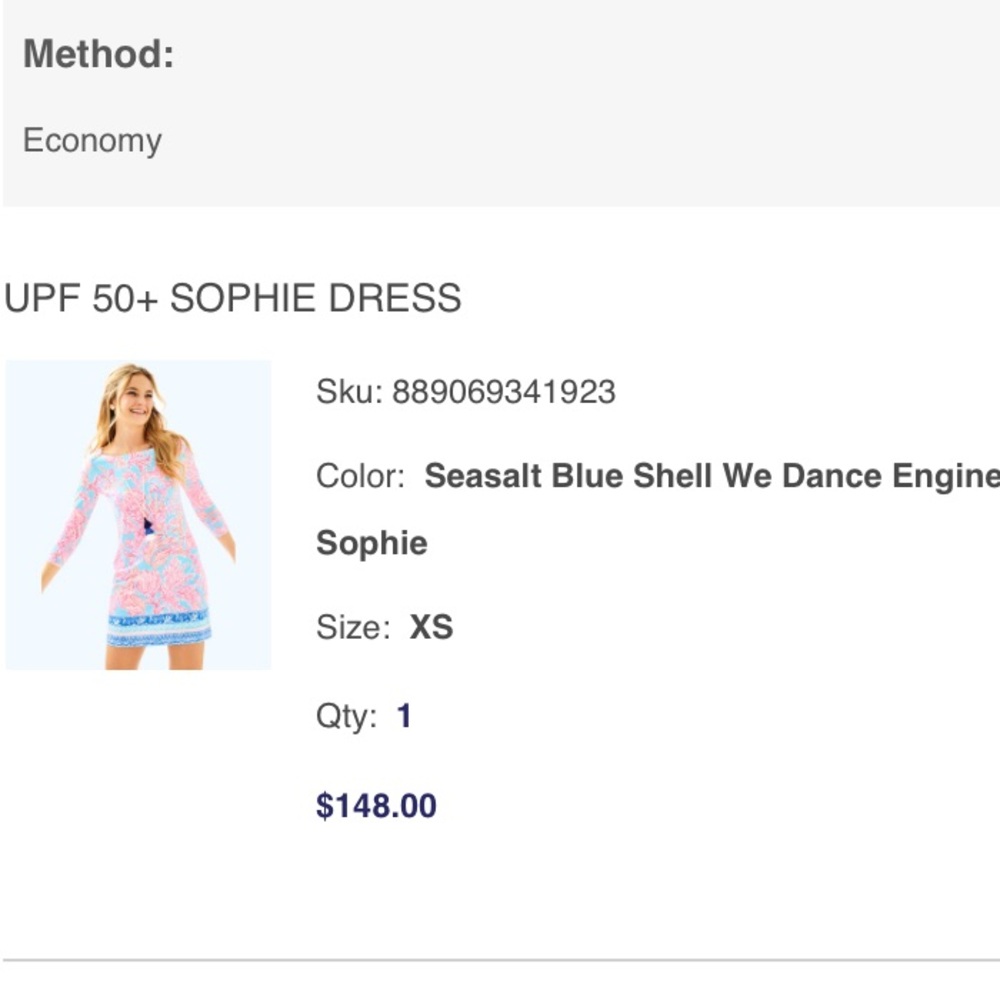 Lilly Pulitzer XS UPF 50 dress. Seasalt Blue We Dance Engineered Sophie.